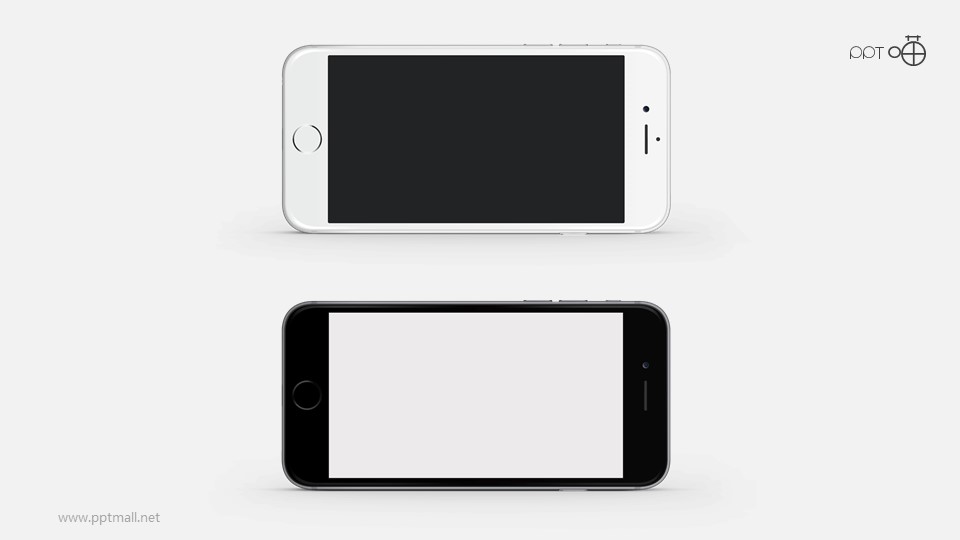 黑白两款iphone6/6s苹果手机高清PPT素材