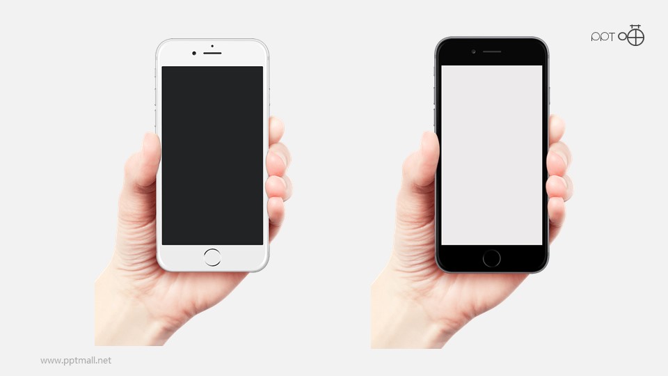 手持展示的黑白两款iphone6/6s手机高清素材