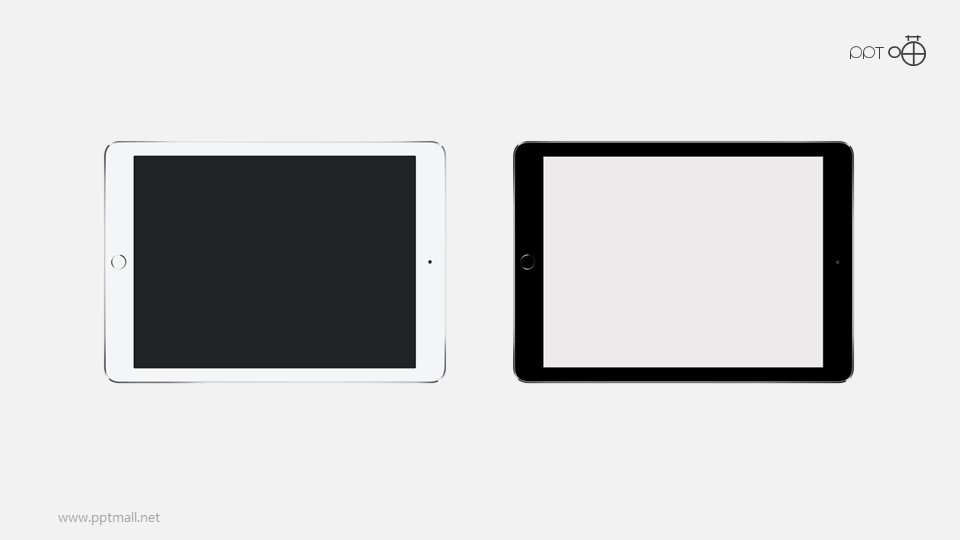 黑白两款苹果iPad高清无背景图片素材