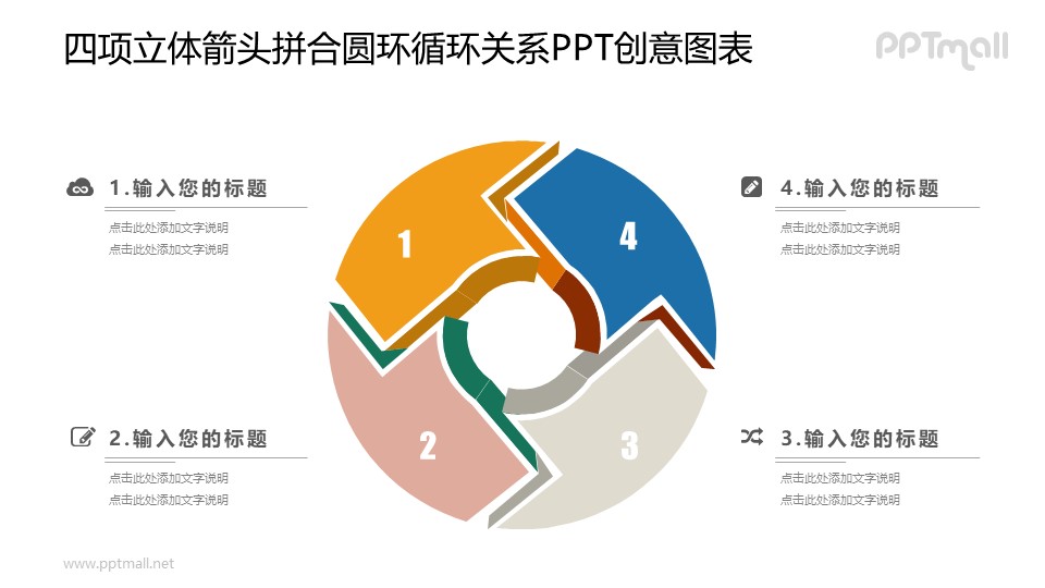 4要素循环关系PPT图示素材下载